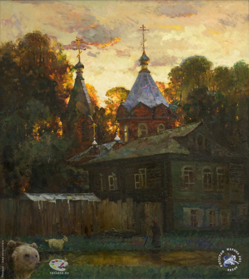 Кузин Сергей Семёнович. Старый Ржев. Холст, масло. 157х138. Авторское собрание.