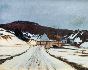 Фриц фон Вилле. Эфейль (Айфель) зимой. Холст, масло. 43х54. 1890-е. Частная коллекция.