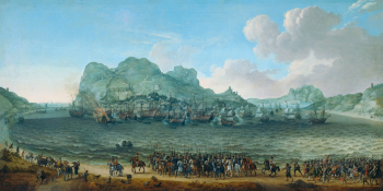 Адам Уиллаертс (Виллартс). Битва за Гибралтар. Холст, масло. 94,5х187,3. 1617. Рейксмюсеум.