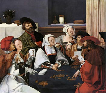 Лукас ван Лейден. Игра в карты. Доска, масло. 56х70. 1508-1510. Национальная галерея искусства (Вашингтон).