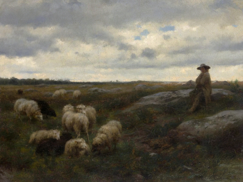 Роза Бонер. Овцы на пастбище. Холст, масло. 24,5х32,5. 1850. Государственный Эрмитаж.