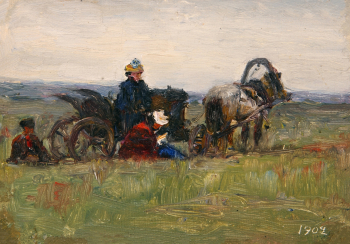 Суриков Василий Иванович. Пикник. Холст, масло. 19,6х13,8. 1902. Музей-усадьба В.И.Сурикова.