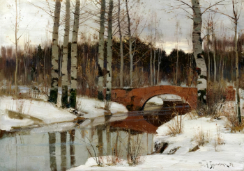 Берггольц Ричард Александрович. Оттепель в Гатчине. Холст, масло. 44х60. 1897. Пензенская областная картинная галерея имени К.А.Савицкого.