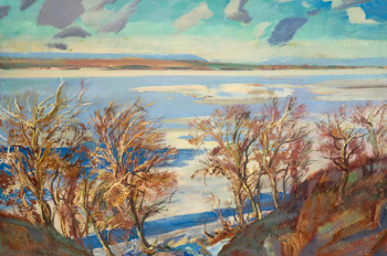 Пурыгин Валентин Захарович. Половодье. Холст, масло. 135х200. 1980-е. Самарский областной художественный музей.