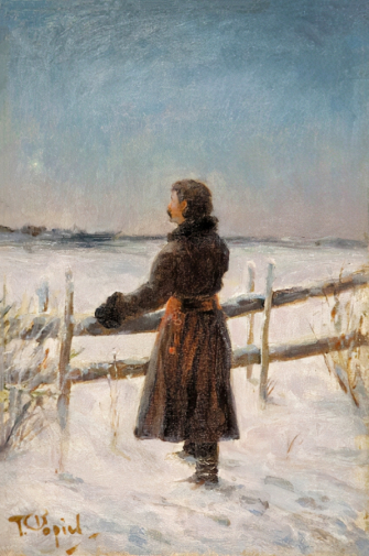 Тадеуш Попель. Первая звезда. Холст, масло. 40,3х27. До 1913 года. Частная коллекция.