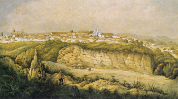Генри Прайс. Санта-Роса-де-Осос. Бумага, акварель. 16х24,8. 1852. Национальная библиотека Колумбии.
