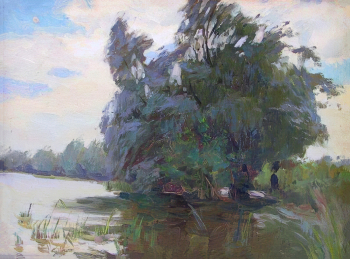Милохин Фёдор Николаевич. Ветла. Холст, масло. 28,5х38. Астраханская государственная картинная галерея имени П.М.Догадина.