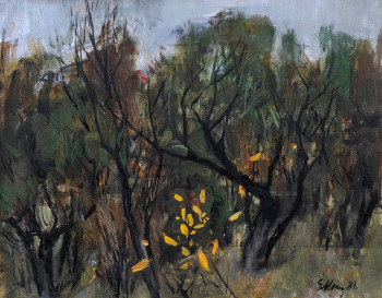 Моисеенко Евсей Евсеевич. Осенние ивы. Холст, масло. 40х50. 1981. Мурманский областной художественный музей.