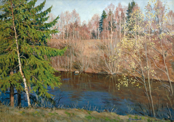 Сысоев Николай Александрович. Зацвела верба. Холст, масло. 73х102. 1986. Липецкий областной художественный музей.