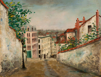 Морис Утрилло. Улица Мон-Сени на Монмартре. Картон, масло. 48х63. 1914-1919. Государственный музей изобразительных искусств имени А.С.Пушкина.