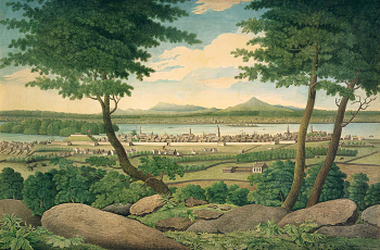 Томас Дэвис. Монреаль в 1812 году. Бумага, акварель. 1812. Национальная галерея Канады.