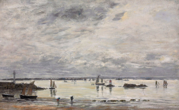 Эжен Буден. Отлив в Сен-Ке-Портриё. Холст, масло. 40,3х65,1. 1873. Частная коллекция.