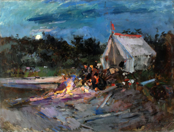 Коровин Константин Алексеевич. Костёр. Холст, масло. 73,9х92,5. 1915. Ростовский областной музей изобразительных искусств.