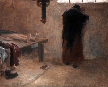 Якуб Шиканедер. В морге. Холст, масло. 1885. Центр обновления искусства (Art Renewal Center).