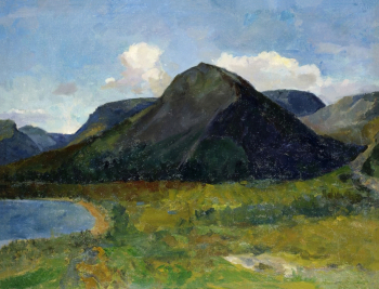 Крайнёв Василий Васильевич. Горное озеро. Холст, масло. 61х78. 20 век. Художественная культура Русского Севера.