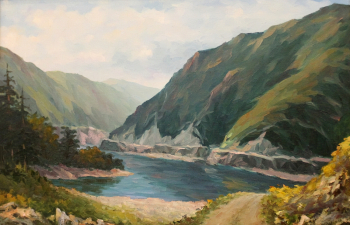 Шамилов Анди Шамсудинович. Горное озеро. Холст, масло. 40х58. 2009. Государственная галерея имени А.А.Кадырова.