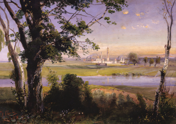Саврасов Алексей Константинович. Новодевичий монастырь. Холст, масло. 45,5х64. 1890. Мемориальный музей-усадьба художника Н.А.Ярошенко.