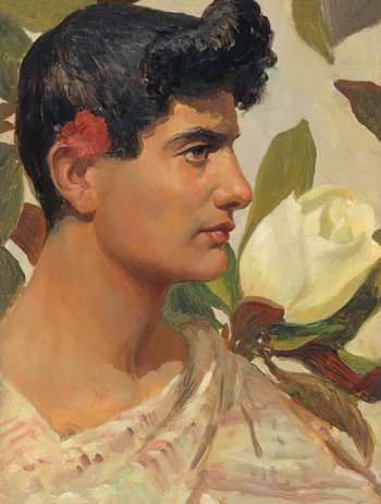 Соломко Сергей Сергеевич. Голова юноши римлянина. Доска, масло. 27х20,6. 20 век. Рыбинский государственный историко-архитектурный и художественный музей-заповедник.