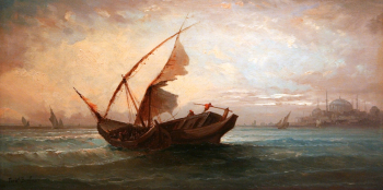 Фердинанд Бонёр. Из Мраморного моря. Холст, масло. 21,5х40,5. 1880-е. Музей Пера.
