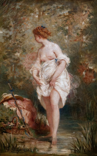 Шарль Шаплен. Через ручей. Холст, масло. 46х28. 1861. Пензенская областная картинная галерея имени К.А.Савицкого.