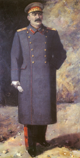 Жилин Николай Лукьянович. Портрет И.В.Сталина. Холст, масло. 250х113. 1945. Национальная галерея Республики Коми.