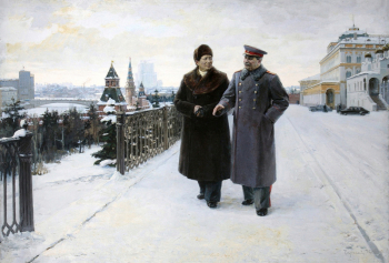 Чарский Евгений Гаврилович. И.В.Сталин и Мао Цзе-Дун. Холст, масло. 168х240. 1952. Ростовский областной музей изобразительных искусств.