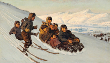 Карл Расмуссен. Зима в Гренландии. Холст, масло. 67х115. 1875. Музей Ниваагард.