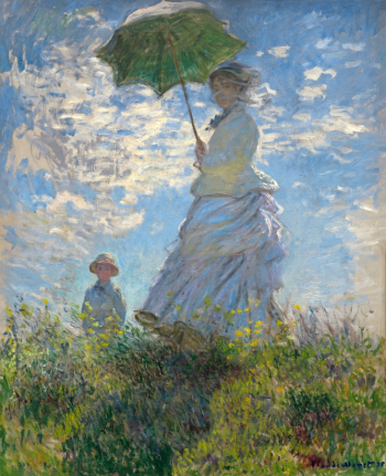 Клод Моне. Прогулка. Дама с зонтиком. Холст, масло. 100х81. 1875. Национальная галерея искусства (Вашингтон).