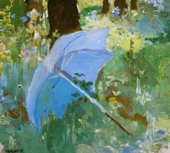 Куклин Леонид Владимирович. Зонтик. Холст, масло. 18,5х20,5. 1911. Вятский художественный музей имени В.М. и А.М. Васнецовых.