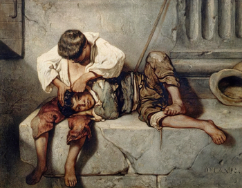 Александр-Габриэль Декан. Нищие мальчики. Бумага, акварель, пастель. 36х47. 1830-е. Государственный музей изобразительных искусств имени А.С.Пушкина.