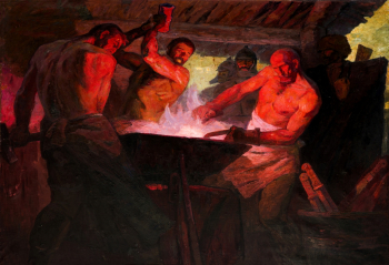 Киракозов Герасим Артёмович. Кузнецы революции. Холст, масло. 205х280. 1969. Ставропольский краевой музей изобразительных искусств.