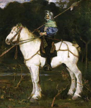Фриц фон Уде. Конный рыцарь. Холст, масло. 65х54,5. 1880. Частная коллекция.