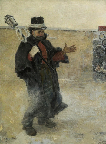 Бакст Лев Самойлович. Пьяный факельщик. Холст, масло. 46,2х36,4. 1890. Государственный музей изобразительных искусств имени А.С.Пушкина.