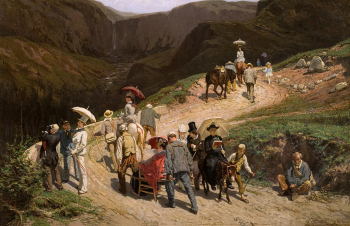 Савицкий Константин Аполлонович. Путешественники в Оверни. Холст, масло. 119х181. 1876. Государственный Русский музей.