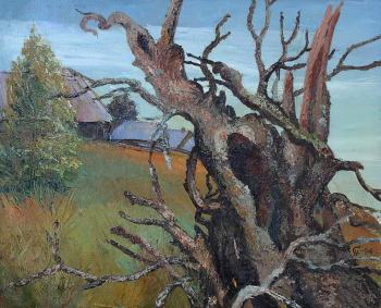 Сажин Николай Прокопьевич. Дупло. Холст, масло. 56х60. 1995. Тотемское музейное объединение.