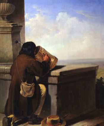 Бронников Фёдор Андреевич. Путник. Холст, масло. 70х57. 1869. Мемориальный музей-усадьба художника Н.А.Ярошенко.