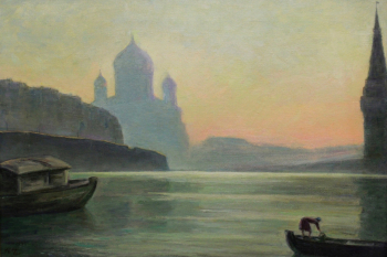 Чернышёв Николай Михайлович. Храм Христа Спасителя. Холст, масло. 50х71. 1925. Таганрогский художественный музей.