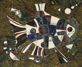 Багаутдинов Анвар Ильгизович. Пиранья. Бумага, пастель. 43,2х52,8. 1993. Калининградский областной музей изобразительных искусств.
