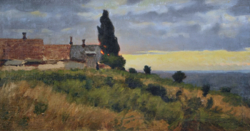 Лактионов Александр Иванович. Украинский вечер. Холст, масло. 45х85. 1936. Государственный Русский музей.