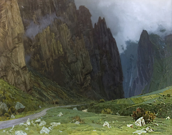 Гречишкин Павел Моисеевич. Ущелье. Холст, масло. 137х206. 1968. Ставропольский краевой музей изобразительных искусств.