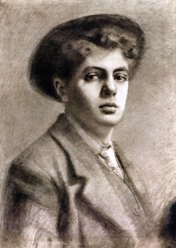 Амедео Модильяни. Портрет брата художника Микели. Бумага, древесный уголь. 49,9х34,8. 1899. Частное собрание.
