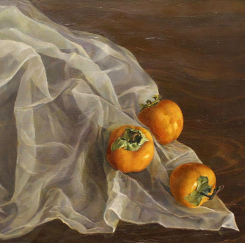 Шагидуллин Рамиль Салиханович. Хурма. Оргалит, масло. 44х45. 1989. Комплексный музей города Нижнекамска.
