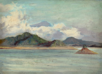 Ли Мэй-шу. Озеро Сан-Мун. Холст, масло. Мемориальная галерея Ли Мэй-шу.