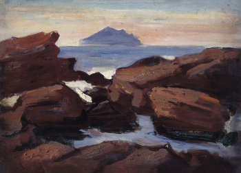 Ли Мэй-шу. Остров Гуйшань (Остров Черепах). Холст, масло. 1940. Мемориальная галерея Ли Мэй-шу.