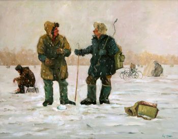 Песоцкий Александр Филимонович. На рыбалке. Холст, масло. 69,6х90. 2006. Государственный художественный музей Алтайского края.