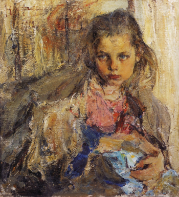 Фешин Николай Иванович. Портрет Катеньки. Холст, масло. 57х53. 1912. Государственный музей изобразительных искусств Республики Татарстан.