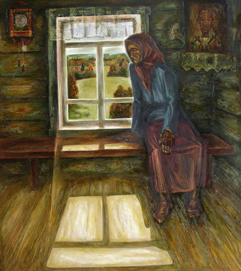 Петров Юрий Николаевич (1937). Луч света. Холст, масло. 120х107. 1988. Вологодская областная картинная галерея.
