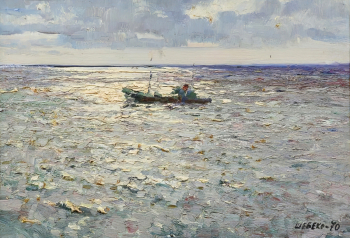 Шебеко Кирилл Иванович. В лучах Солнца. Картон, масло. 33,5х48,5. 1970. Приморская государственная картинная галерея.