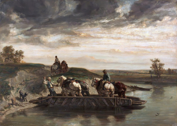 Жюль Жак Вейрасса. На пароме. Холст, масло. 77х109. 1884. Государственный музей изобразительных искусств имени А.С.Пушкина.
