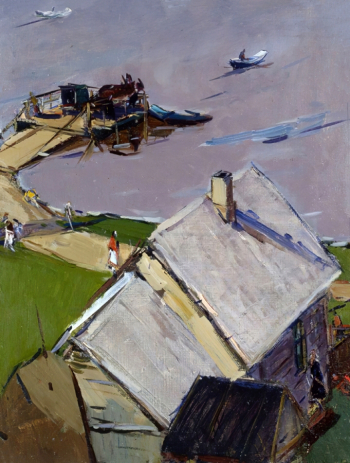 Семёнов Арсений Никифорович. Старая Ладога. Паром. Холст, масло. 69х53. 1962. Художественная культура Русского Севера.